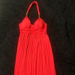 Pink long summer dress